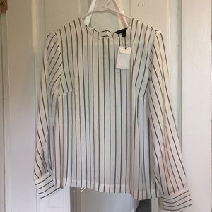 Striped Button back blouse - Banana Republic